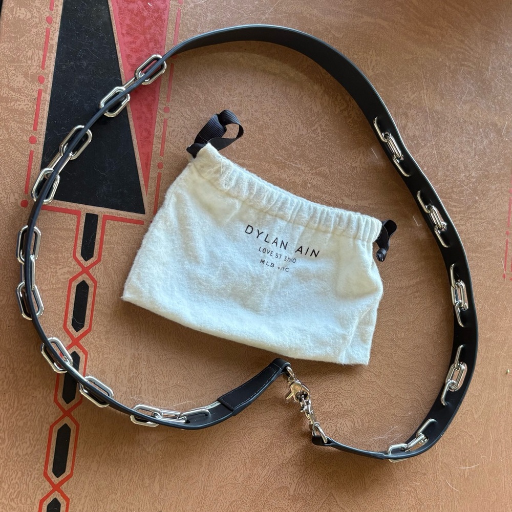 Dylan Kain Black Leather Belt with Silver
